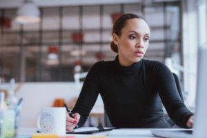 black lady working